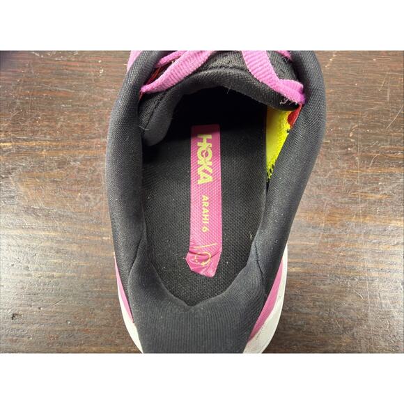 HOKA ONE ONE Arahi 6 1123195-SYBC Road Running Shoes Pink Black Women’s 7 B - Picture 6 of 11